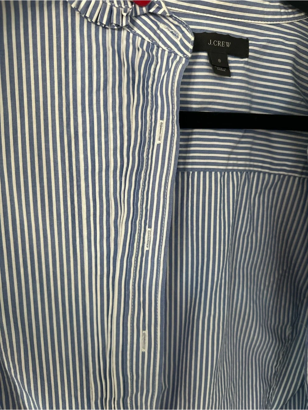 J. Crew Womens Blue White Striped Button-Down Shirt